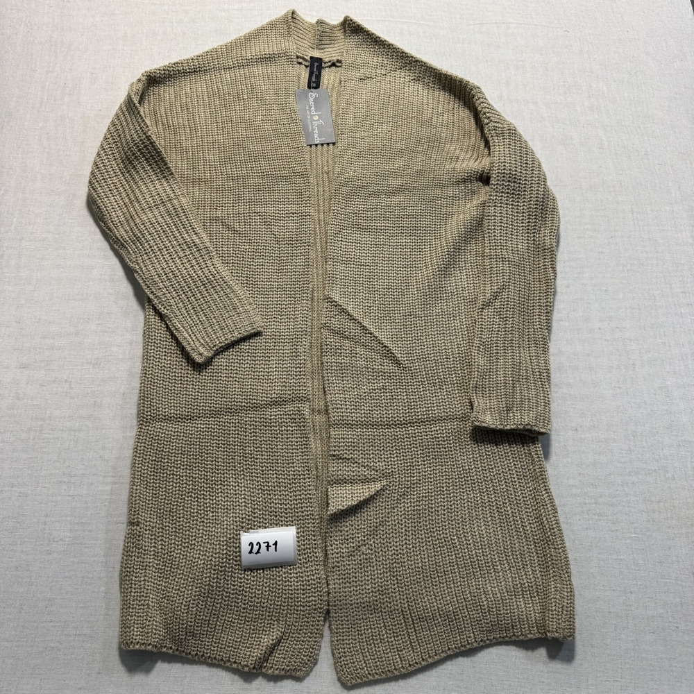 Sacred Threads Open Front Duster Cardigan Women OS Brown‎  New With Tags